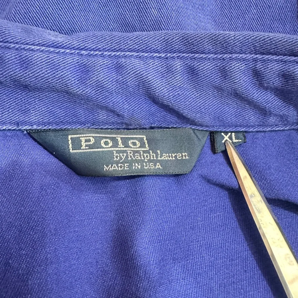 Polo Ralph Lauren Vintage Blue Harrington Jacket Made in USA Mens XL Pony Logo